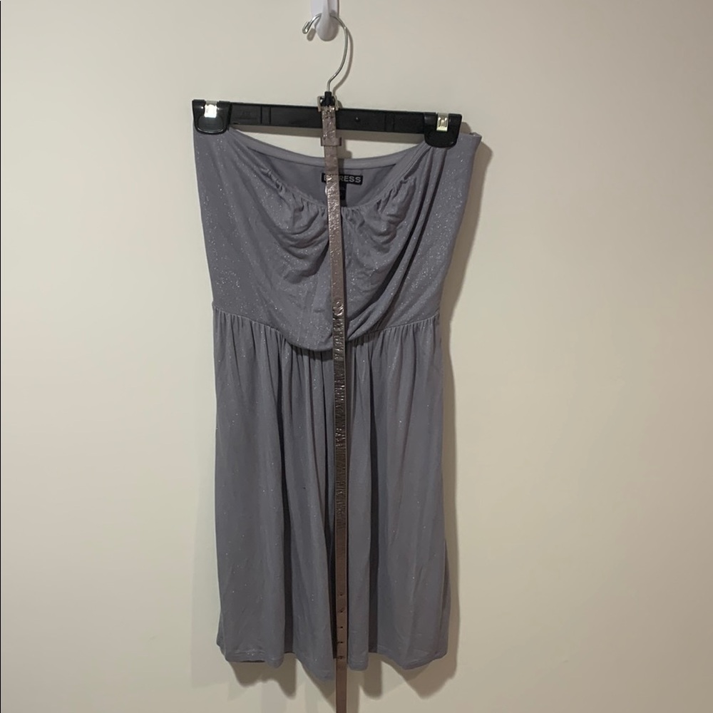 Elegant Gray Strapless Dress